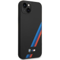 BMW Silikonové pouzdro Slanted Sttripes na iPhone 14 Plus / 15 Plus - černé