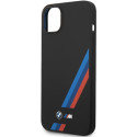 BMW Silikonové pouzdro Slanted Sttripes na iPhone 14 Plus / 15 Plus - černé