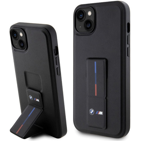 BMW Grip Stand Hot Stamp kryt pro iPhone 14 / 15 / 13 – černý