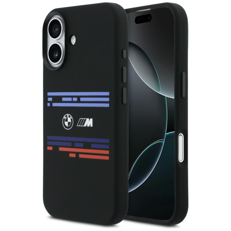 BMW pouzdro M Silicon Horizontal Line MagSafe pro iPhone 17 – černé