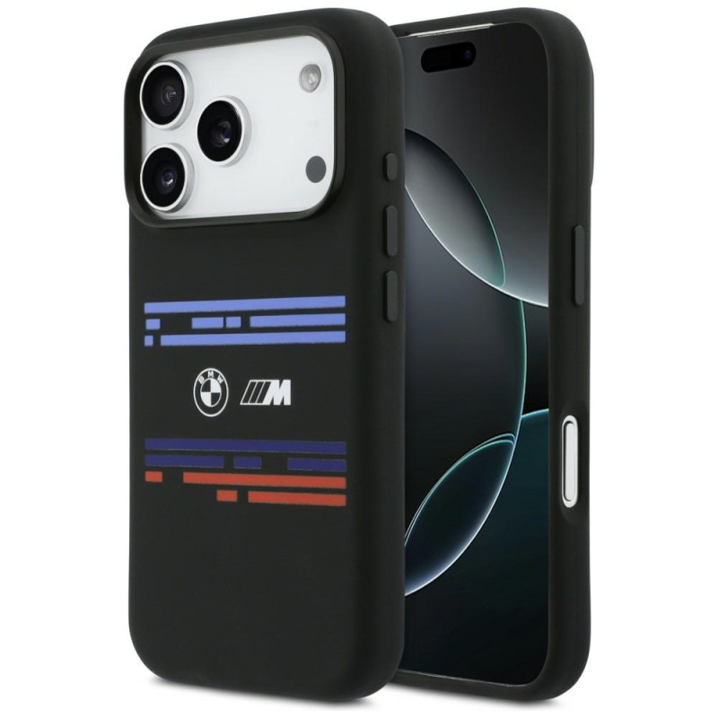 BMW MagSafe pouzdro M Silicon Horizontal Line pro iPhone 17 Pro – černé