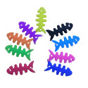 Fish-shaped headphone cable wrap - blue
