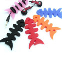 Fish-shaped headphone cable wrap - blue