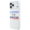 BMW silikonové pouzdro M Silicon Horizontal Line MagSafe pro iPhone 17 Pro Max – bílé