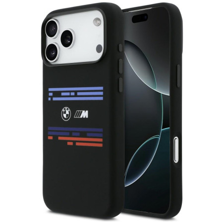 BMW pouzdro M Silicon Horizontal Line MagSafe pro iPhone 17 Pro Max – černé