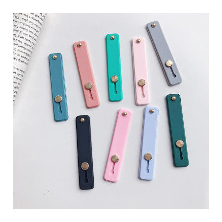 Self-adhesive finger holder with zipper - green