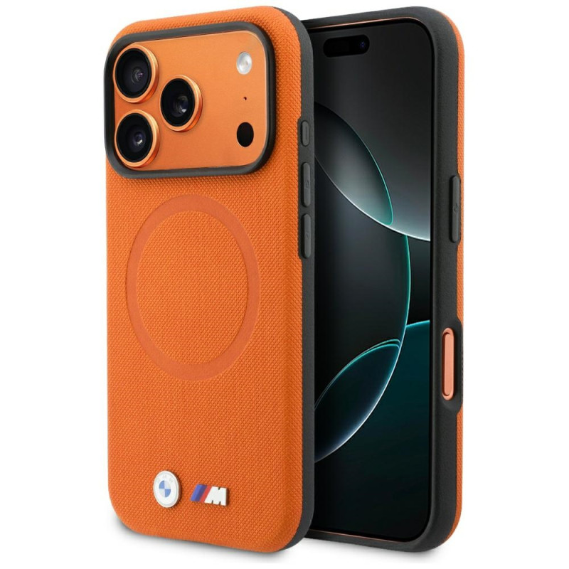 BMW MagSafe pouzdro M FW Metal Logo pro iPhone 17 Pro – oranžové