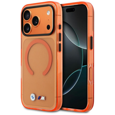 BMW pouzdro M IML Metal Logos MagSafe pro iPhone 17 Pro – oranžové Pro Orange