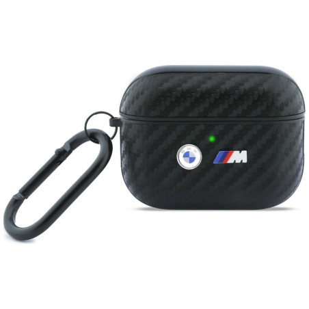 BMW pouzdro Carbon Metal Logo pro AirPods Pro 3 – černé