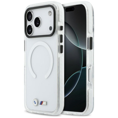 BMW pouzdro M IML Shockproof Metal Logos MagSafe pro iPhone 17 Pro – průhledné