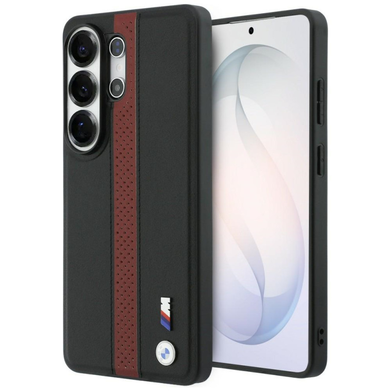 Pouzdro BMW Perforated Stripe Logo MagSafe na Samsung Galaxy S26 Ultra - červené