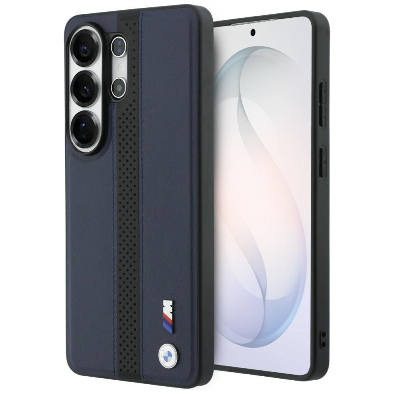 Pouzdro BMW Perforated Stripe Logo MagSafe na Samsung Galaxy S26 Ultra - tmavě modré