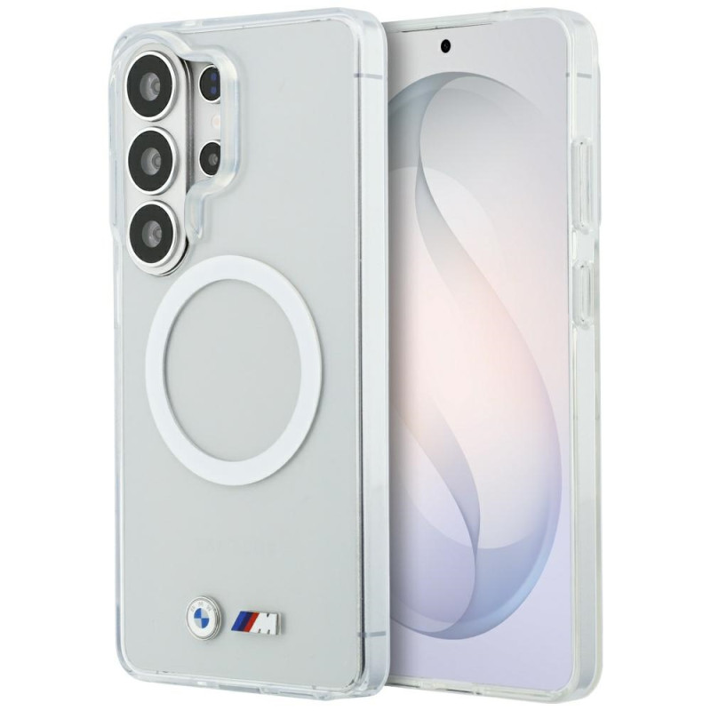Pouzdro BMW IML Shockproof Metal Logo MagSafe na Samsung Galaxy S26 Ultra - průhledné