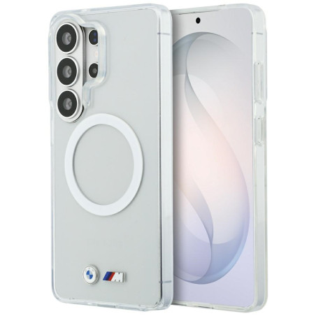 Pouzdro BMW IML Shockproof Metal Logo MagSafe na Samsung Galaxy S26 Ultra - průhledné