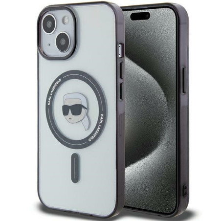 Kryt Karl Lagerfeld KLHMP15MHKHNOTK pro iPhone 15 Plus transparentní