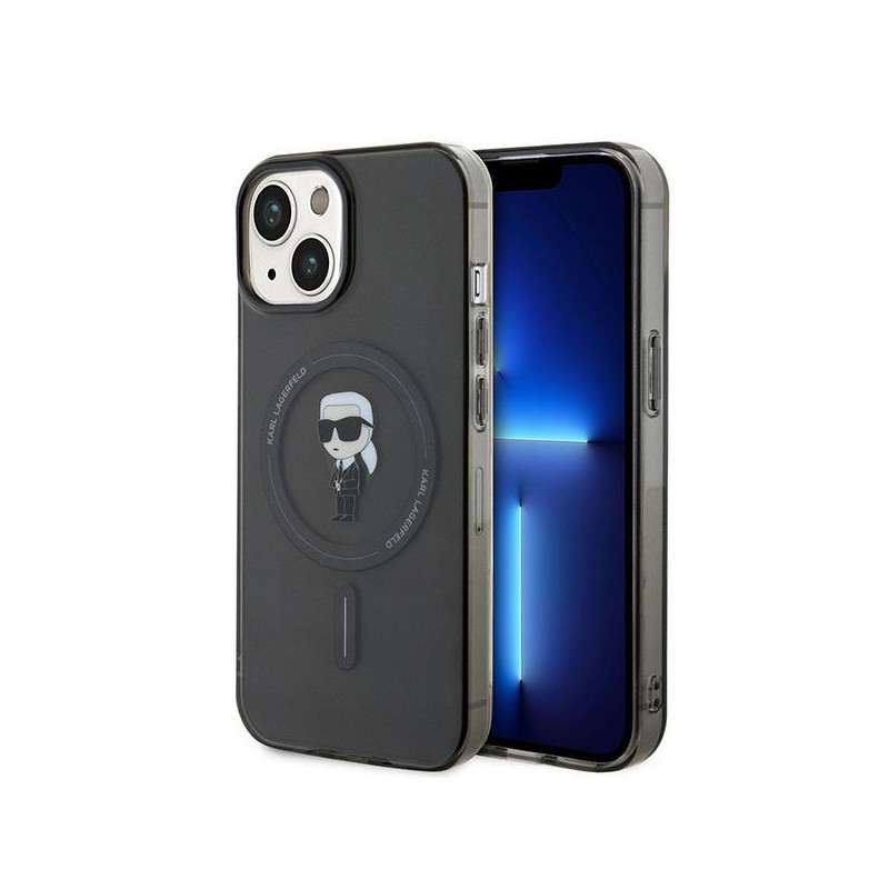 Kryt Karl Lagerfeld IML IKONIK pro iPhone 15 - černý