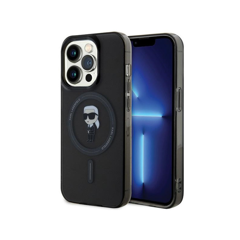 Kryt Karl Lagerfeld KLHMP15XHFCKNOK pro iPhone 15 Pro Max - black/black hardcase iML Ikonik MagSafe