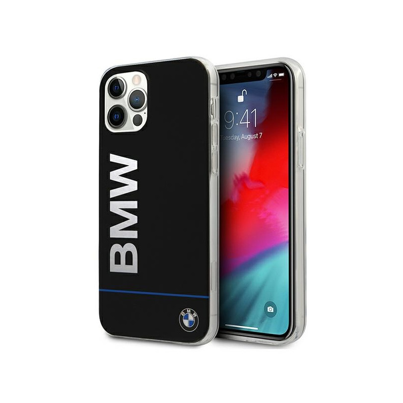 BMW Hardcase pouzdro Signature Printed Logo pro iPhone 12 / 12 Pro – černé