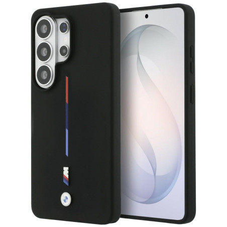 Pouzdro BMW M Silicone Tricolor Line MagSafe na Samsung Galaxy S26 Ultra - černé