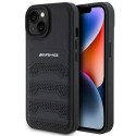 Kryt AMG Leather Debossed Lines iPhone 15 Plus – černá
