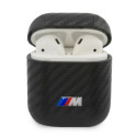 BMW PU Carbon M Collection pouzdro na AirPods 1 / 2 cover - černé