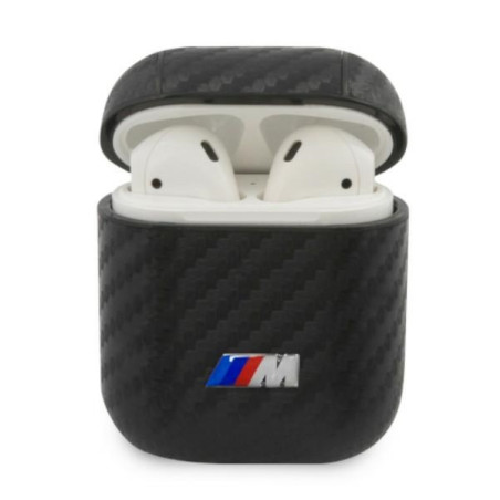 BMW PU Carbon M Collection pouzdro na AirPods 1 / 2 cover - černé