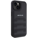 Kryt AMG Leather Debossed Lines iPhone 15 Plus – černá