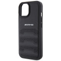 Kryt AMG Leather Debossed Lines iPhone 15 Plus – černá