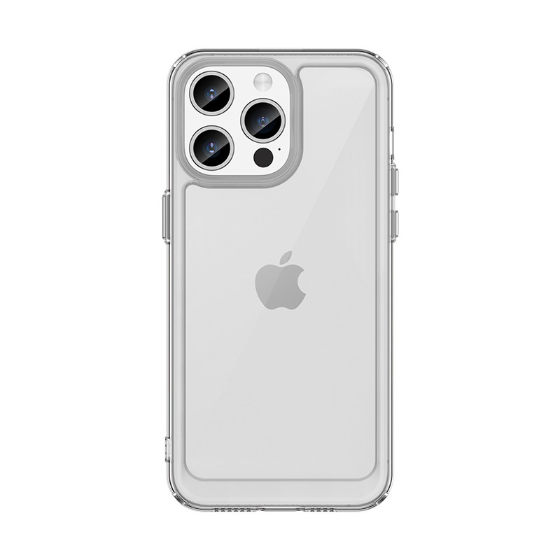 AG PREMIUM Zesílené pouzdro s pružným rámem pro iPhone 15 Pro Max Outer Space - průhledné