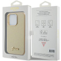 Kryt Guess Glitter Glossy Script iPhone 15 Pro - zlatá