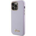 Kryt Guess Glitter Glossy Script iPhone 15 Pro lilac