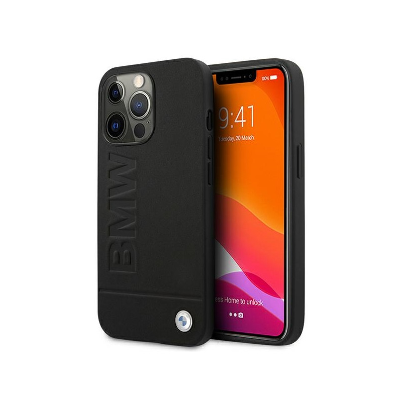 BMW pouzdro Signature Logo Imprint pro iPhone 13 Pro Max – černé
