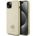 Kryt Guess 4G Metal Logo Strass iPhone 15 – zlatý