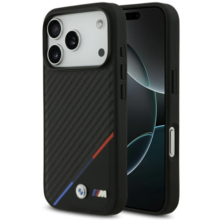 BMW MagSafe pouzdro M Carbon Tricolor Line pro iPhone 17 Pro – černé