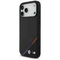 BMW pouzdro M Carbon Tricolor Line MagSafe pro iPhone 17 Pro Max – černé