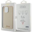 Kryt Guess GLITTER GLOSSY SCRIPT iPhone 15 Pro Max - zlatý