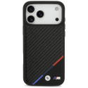 BMW pouzdro M Carbon Tricolor Line MagSafe pro iPhone 17 Pro Max – černé