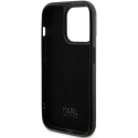 Kryt Karl Lagerfeld Rhinestone Logo Metal Plate pro iPhone 15 Pro - č
