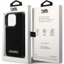Kryt Karl Lagerfeld Rhinestone Logo Metal Plate pro iPhone 15 Pro - č
