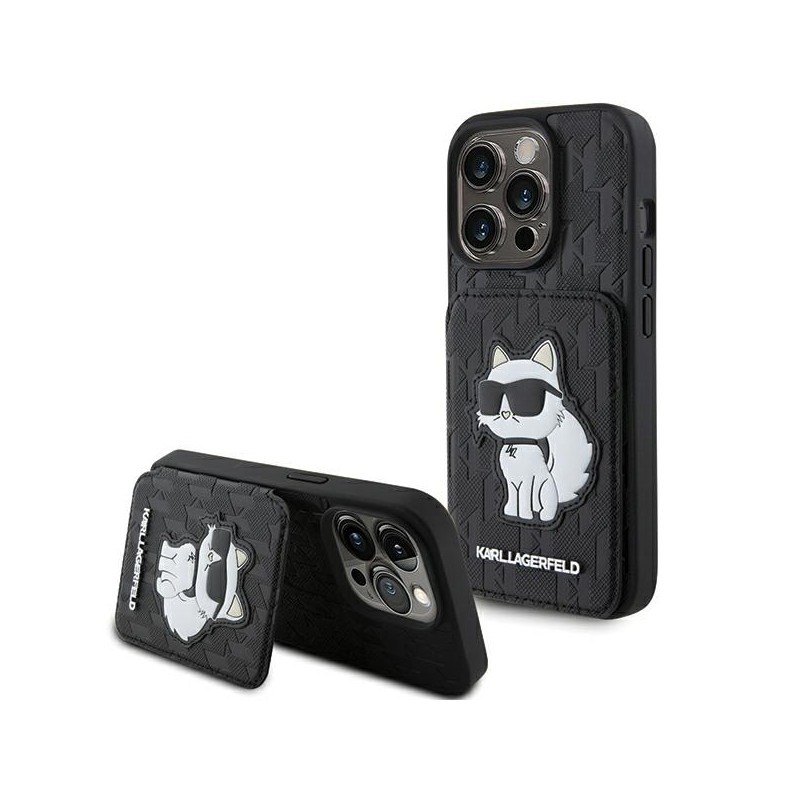 Kryt Karl Lagerfeld Choupette pro iPhone 15 Pro - černý
