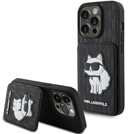 Kryt Karl Lagerfeld Choupette pro iPhone 15 Pro černý