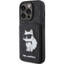 Kryt Karl Lagerfeld Choupette pro iPhone 15 Pro černý