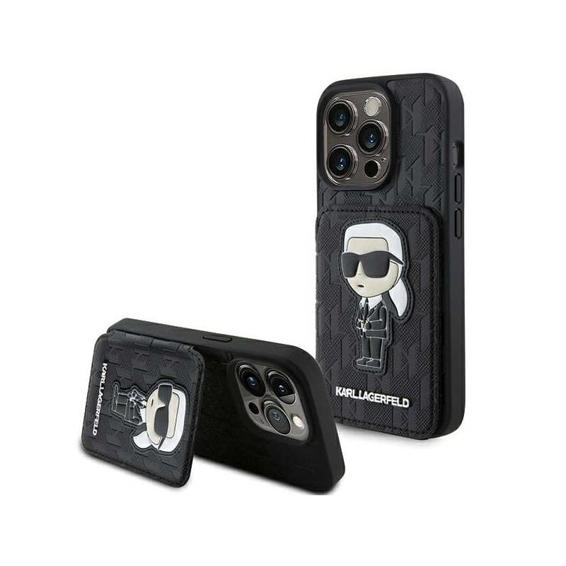 Kryt Karl Lagerfeld IKONIK pro iPhone 15 Pro - černý