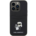 Pouzdro Karl Lagerfeld Saffiano Cardslot pro iPhone 15 Pro - černé