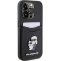 Pouzdro Karl Lagerfeld Saffiano Cardslot pro iPhone 15 Pro - černé
