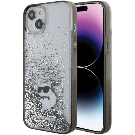 Kryt Karl Lagerfeld CHOUPETTE pro iPhone 15 Plus – transparent