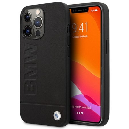 BMW pouzdro BMHMP14LSLLBK iPhone 14 Pro 6,1" černý pevné Signature Logo Imprint Magsafe