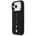 BMW pouzdro M Silicon Tricolor Line MagSafe pro iPhone 17 Pro – černé