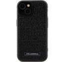 Kryt Karl Lagerfeld Rhinestone Logo pro iPhone 15 – černý