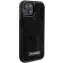 Kryt Karl Lagerfeld Rhinestone Logo pro iPhone 15 – černý